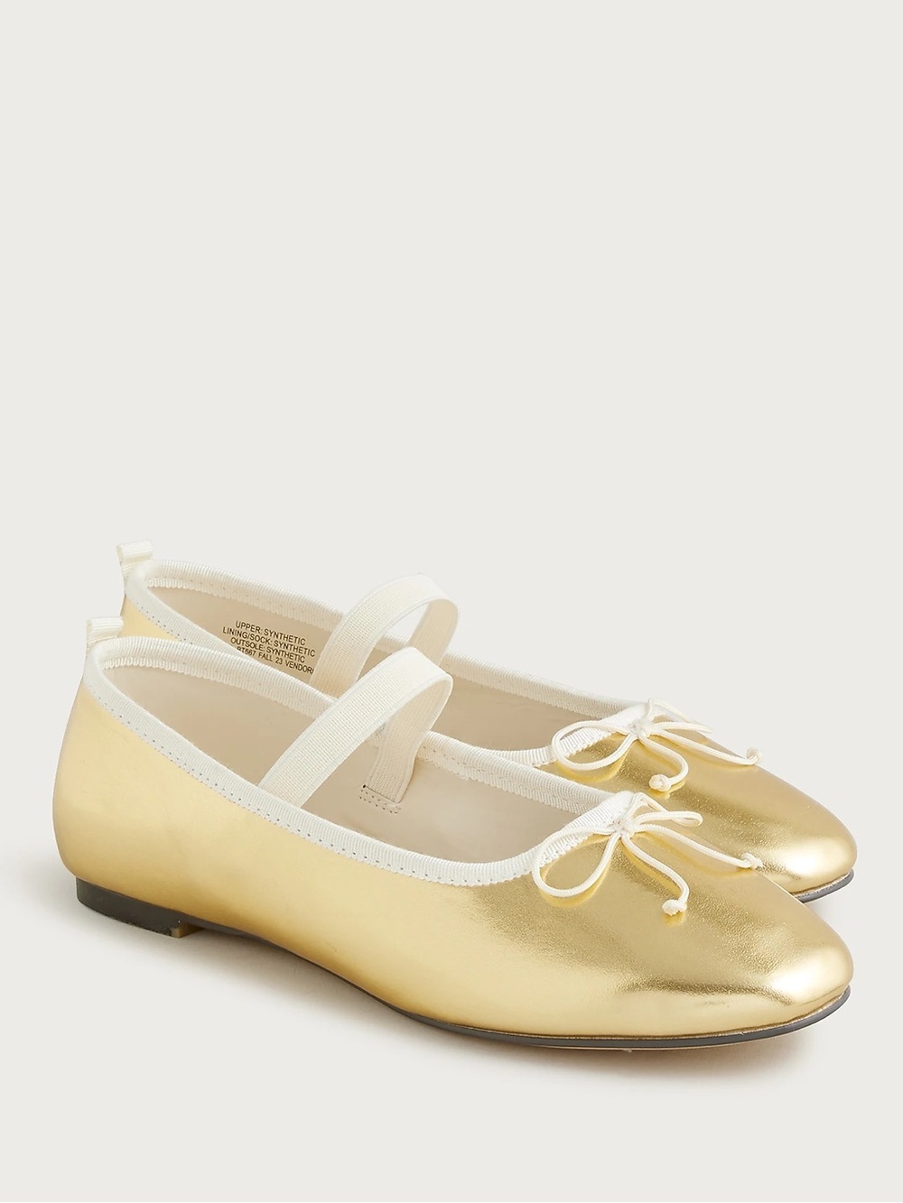 Crewcuts Girls' strappy ballet flats Golden honey K3 brand new